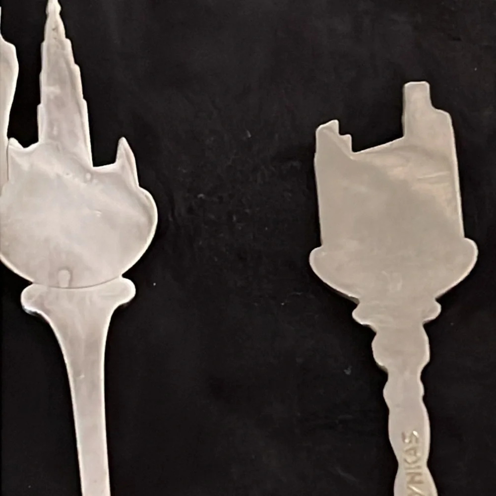 Lot 5 Antique Sterling Silver collector spoons Belgium Amsterdam Netherlands +